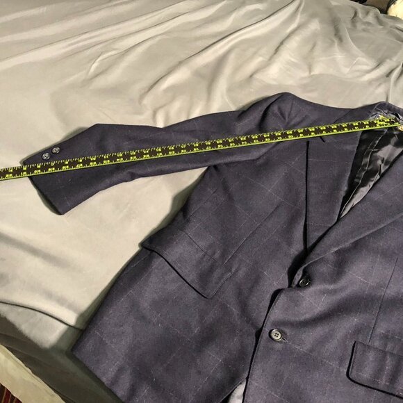 Vintage Brooks Brothers Mens Blazer Jacket 42R Golden Fleece Navy Windowpane - Picture 14 of 16